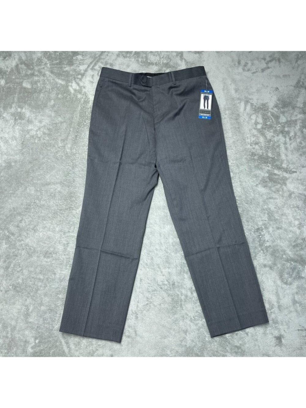 JB Britches Men's Size 36x30 Wool Blend Flat Front Dress Pants Gray e1706
